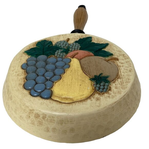 Retro Kitchen Wall Decor Vintage Plastic Pan 1990s Country Fruits Design - Picture 4 of 11